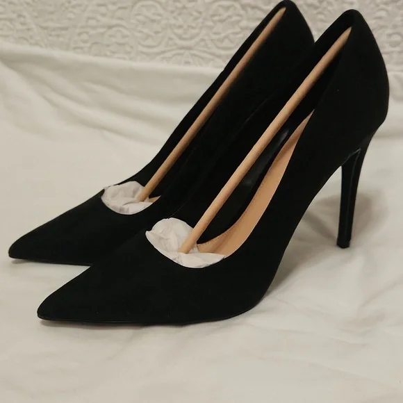 New! Classic black stiletto heels pumps shoes party formal prom size 11 pointed - Picture 6 of 11